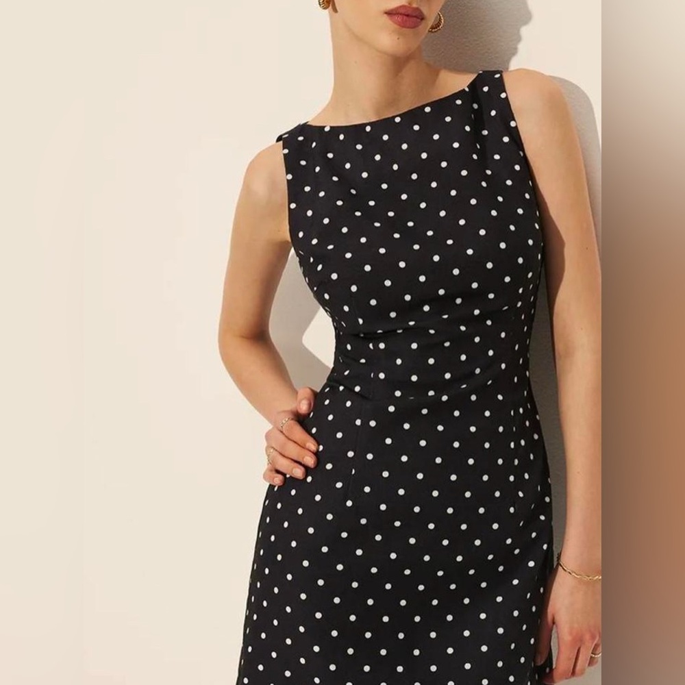 Elegant Black Polka Dot Dress